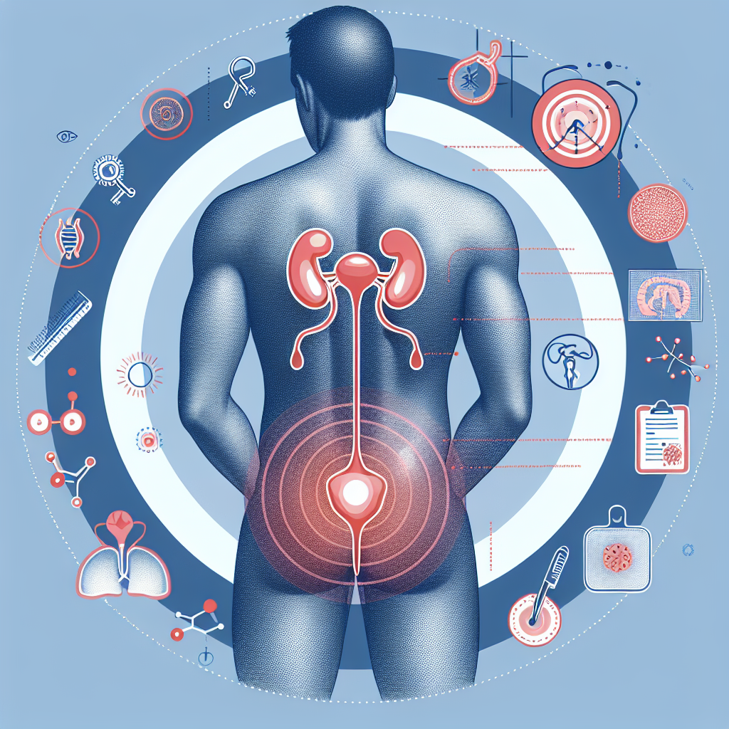 Illustration der Verbindung zwischen Rückenschmerzen und Prostatitis, einschließlich Diagnose und Behandlungsmöglichkeiten.