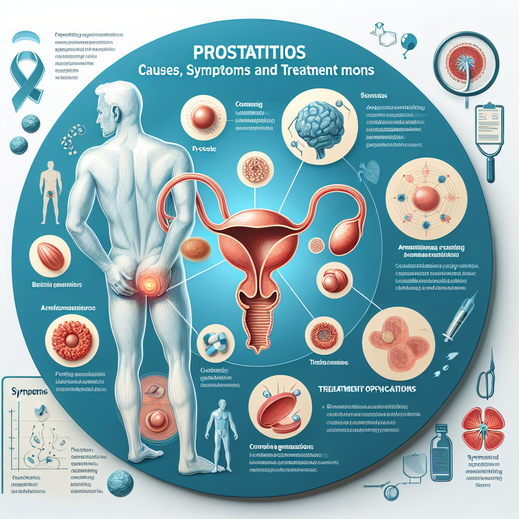 Schematische Darstellung der Prostatadrüse mit hervorgehobenen Schmerzbereichen bei Prostatitis