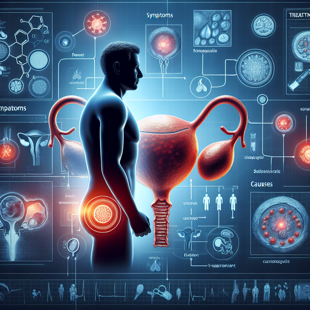 Schematische Darstellung der Prostata, die Bereiche zeigt, die bei Prostatitis betroffen sein können