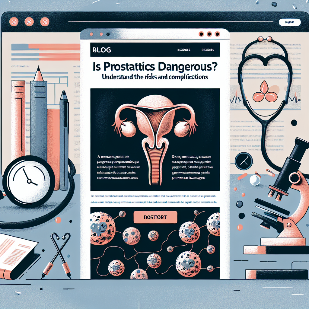 Schematische Darstellung der Prostata mit hervorgehobenen Symptomen und Komplikationen