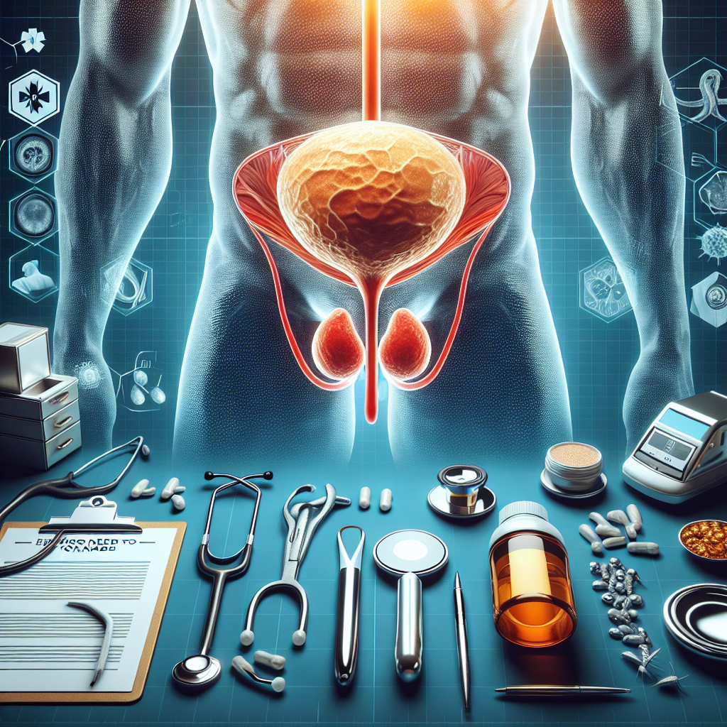 Zusammensetzung des männlichen Beckens, die die Lage der Prostata zeigt.