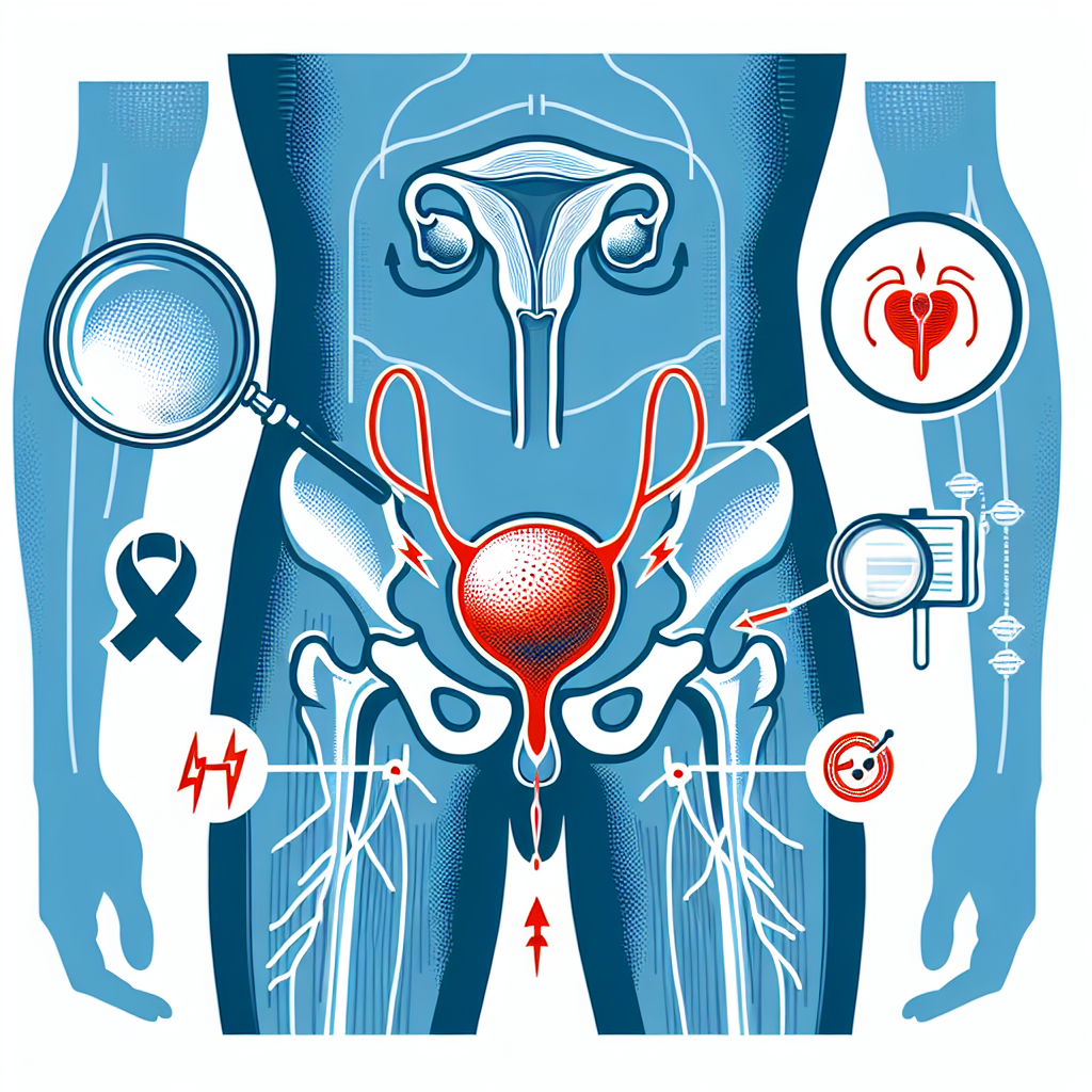 Eine Illustration der Symptome von Prostatitis, insbesondere Schmerzen im Leistenbereich.