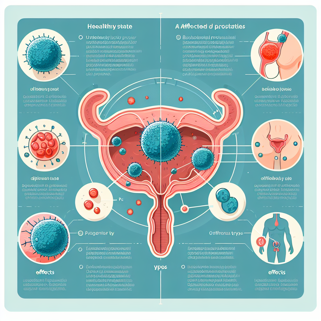 Illustration der verschiedenen Arten von bakterieller Prostatitis und ihrer Auswirkungen