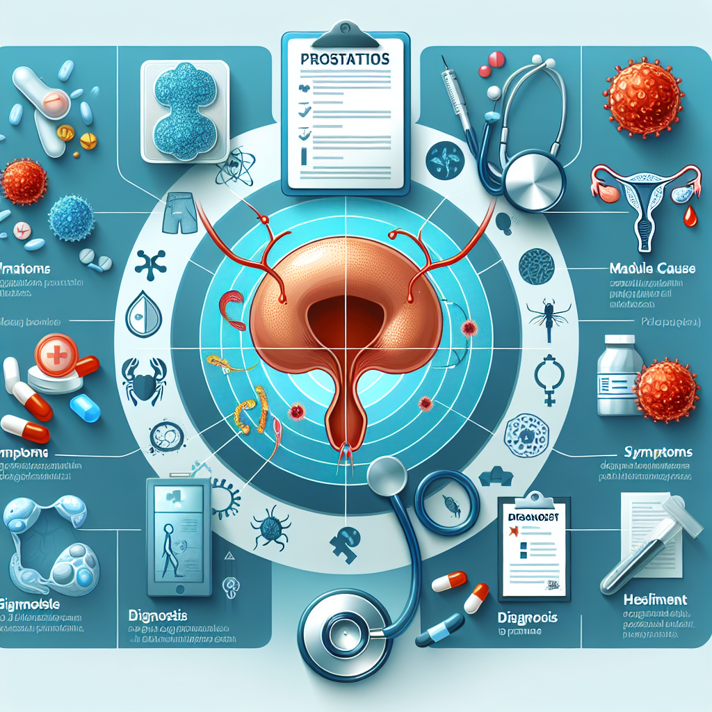 Schematische Darstellung der Prostata und der umliegenden männlichen Beckenregion