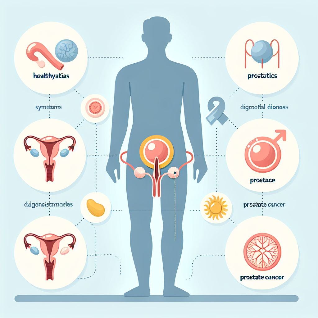 Veranschaulichung der Unterschiede zwischen Prostatitis und Prostatakrebs mit Schaubildern zu Symptomen, Diagnosen und Behandlungen