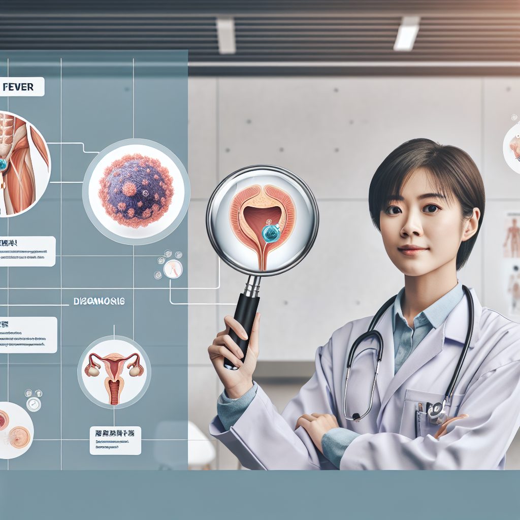 Illustration der Symptome, Diagnosemethoden und Behandlungsansätze bei Prostatitis und Fieber