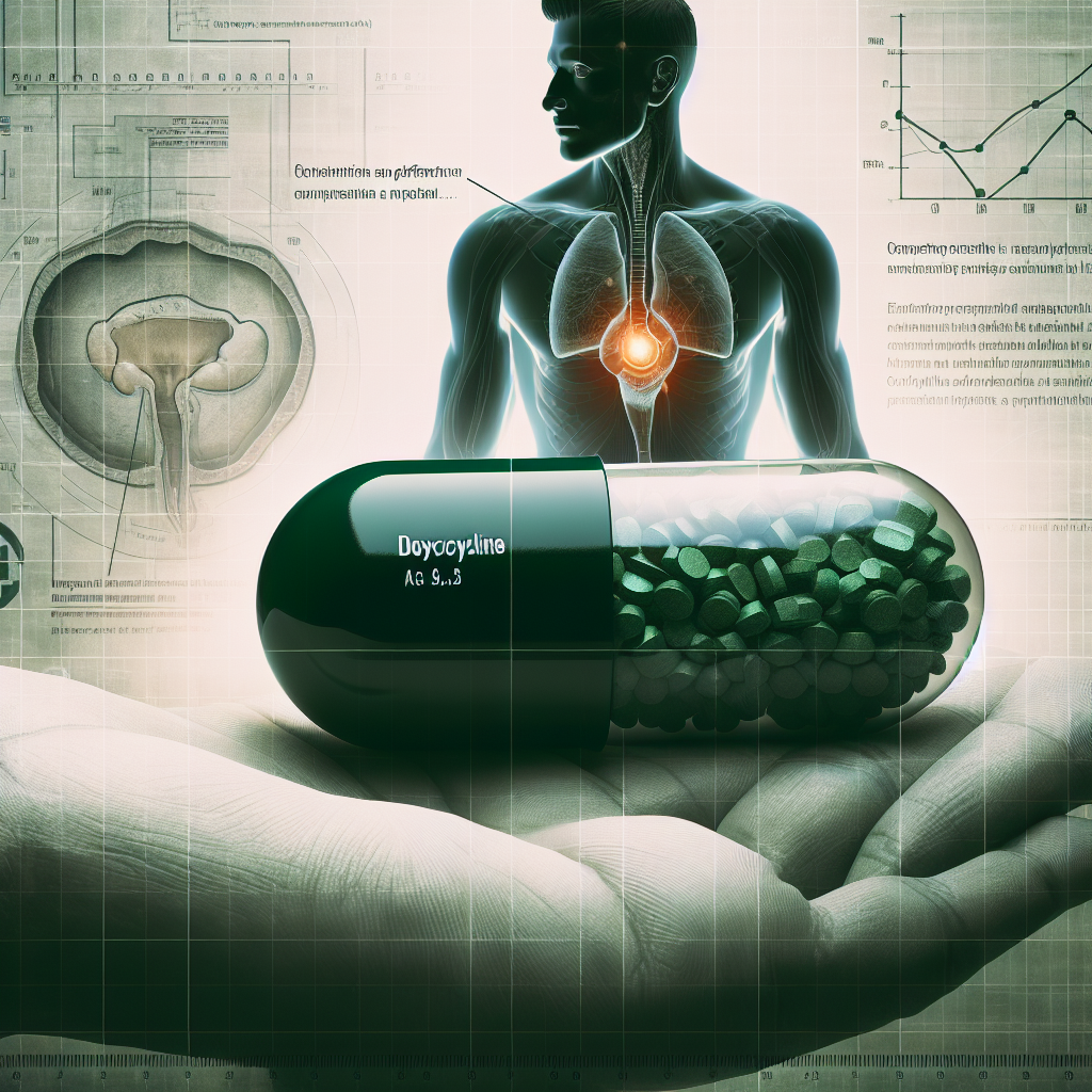 Illustration der Prostatitis Symptome und die medizinische Anwendung von Doxycyclin zur Behandlung.