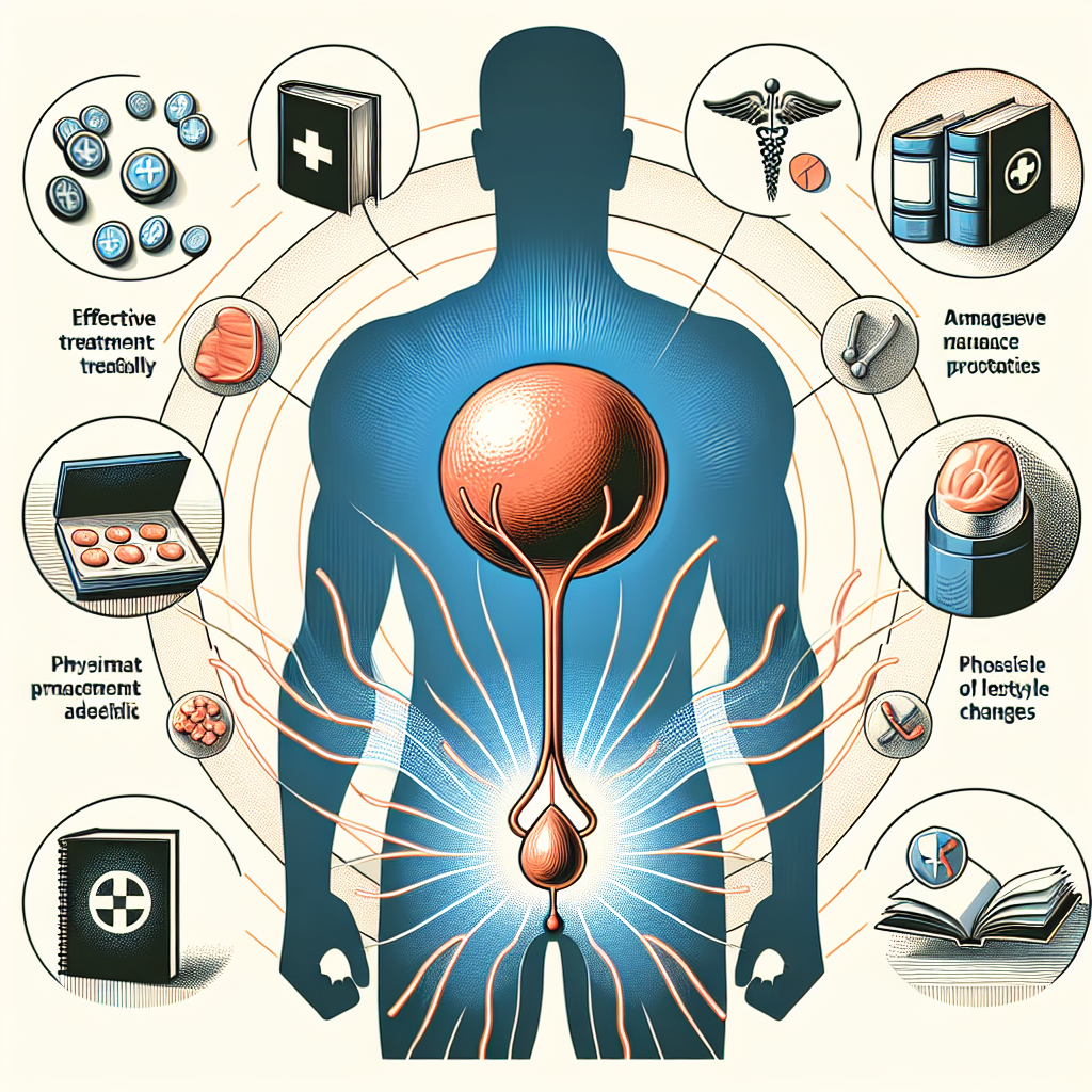 Illustrative Darstellung von Behandlungen und Managementstrategien für Prostatitis